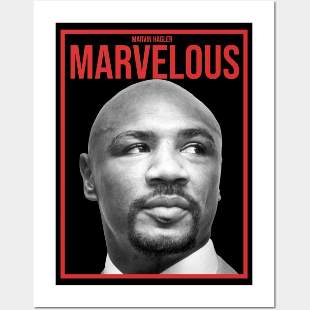 Marvin Hagler Wall Art by BukaGaPakeLibur